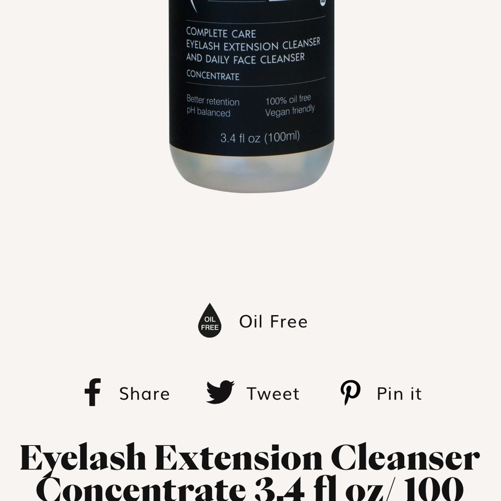 Eyelash Extension Cleanser Concentrate 3.4 fl oz